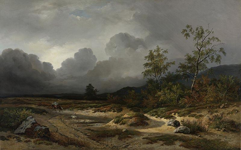 Willem Roelofs Landscape in an Approaching Storm.